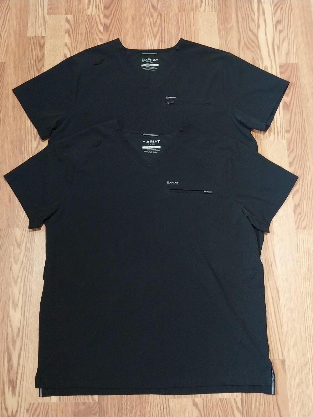 Ariat Scrub Top Black Short Sleeve Men Size XL Tech Tee with Chest Pocket
